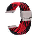 For Samsung Galaxy Watch 6 / 6 Classic Nylon Braided Metal Buckle Watch Band(Z Black Red)