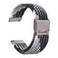 For Samsung Galaxy Watch 6 / 6 Classic Nylon Braided Metal Buckle Watch Band(Z Black Gray)