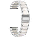 For Samsung Galaxy Watch 6 / 6 Classic Three Bead Resin Metal Watch Band(Silver White)