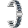 For Samsung Galaxy Watch 6 / 6 Classic Three Bead Resin Metal Watch Band(Silver Blue)