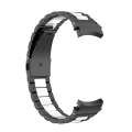 For Samsung Galaxy Watch 6 / 6 Classic Three Bead Stainless Steel Watch Band(Black Silver)