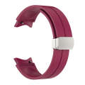 For Samsung Galaxy Watch 6 / 6 Classic Magnetic Folding Silver Buckle Silicone Watch Band(Wine Red)