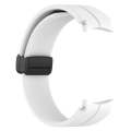 For Samsung Galaxy Watch 6 / 6 Classic Magnetic Folding Black Buckle Silicone Watch Band(White)