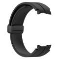 For Samsung Galaxy Watch 6 / 6 Classic Magnetic Folding Black Buckle Silicone Watch Band(Black)