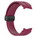 For Samsung Galaxy Watch 6 / 6 Classic Magnetic Folding Black Buckle Silicone Watch Band(Wine Red)