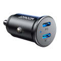 JOYROOM JR-CCN06 30W Dual PD Type-C Mini Metal Car Charger(Black)