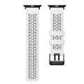 For Apple Watch Series 6 40mm Twill Dual-row Buckle Silicone Watch Band(White Black)