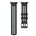 For Apple Watch Series 3 42mm Twill Dual-row Buckle Silicone Watch Band(Black Grey)