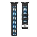 For Apple Watch Series 2 38mm Twill Dual-row Buckle Silicone Watch Band(Black Blue)