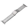 For Apple Watch Series 5 44mm Safety Buckle Titanium Steel Watch Band(Silver)