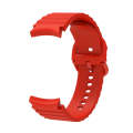 For Samsung Galaxy Watch 6 / 6 Classic Wave Dotted Pure Color Buckle Silicone Watch Band(Red)