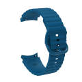 For Samsung Galaxy Watch 6 / 6 Classic Wave Dotted Pure Color Buckle Silicone Watch Band(Dark Blue)