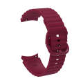 For Samsung Galaxy Watch 6 / 6 Classic Wave Dotted Pure Color Buckle Silicone Watch Band(Wine Red)