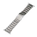 For Apple Watch Series 8 45mm Five Beads Turtle Buckle Titanium Steel Watch Band(Silver)