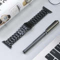 For Apple Watch Series 8 45mm Five Beads Titanium Steel Watch Band(Black)