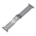 For Apple Watch Series 3 38mm Five Beads Titanium Steel Watch Band(Silver)