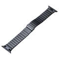 For Apple Watch Series 6 44mm Flat Buckle Stainless Steel Watch Band(Black)