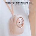 M18 USB Charging Silent Portable Hanging Neck Space Capsule Electric Fan(Pink)