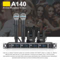 XTUGA A140-B Wireless Microphone System 4 BodyPack Headset Lavalier Microphone(UK Plug)