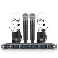 XTUGA A140-HB Wireless Microphone System 4 Channel Handheld Lavalier Headset Microphone(AU Plug)