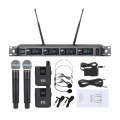 XTUGA A140-HB Wireless Microphone System 4 Channel Handheld Lavalier Headset Microphone(US Plug)