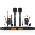 XTUGA A400-HB Professional 4-Channel UHF Wireless Microphone System with 2 Handheld & 2 Headset M...