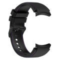 For Samsung Galaxy Watch 6 / 6 Classic Leather Black Buckle Silicone Watch Band, Size:L Size(Blac...