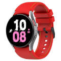For Samsung Galaxy Watch 6 / 6 Classic Leather Black Buckle Silicone Watch Band, Size:L Size(Red)