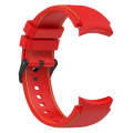 For Samsung Galaxy Watch 6 / 6 Classic Leather Black Buckle Silicone Watch Band, Size:L Size(Red)