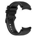 For Samsung Galaxy Watch 6 / 6 Classic Leather Black Buckle Silicone Watch Band, Size:S Size(Blac...