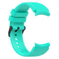 For Samsung Galaxy Watch 6 / 6 Classic Leather Black Buckle Silicone Watch Band, Size:S Size(Teal)