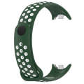 For Xiaomi Mi Band 8 Two Color Nail Buckle Silicone Watch Band(Dark Green White)
