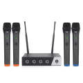 XTUGA S400 Professional 4-Channel UHF Wireless Microphone System with 4 Handheld Microphone(US Plug)