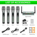 XTUGA U-F4600 Professional 4-Channel UHF Wireless Microphone System with 4 Handheld Microphone(US...