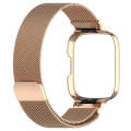 For Redmi Watch 3 Lite / Watch 3 Active 2 in 1 Milan Metal Watch Band with Watch Frame(Rose Gold)