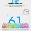 XUNFOX K30 Pro 2.4G + BT + Wired Transparent 61-Keys Mechanical White Axis Keyboard(Black)