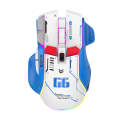 HXSJ G6 10 Keys RGB 12800DPI Tri-mode Wireless Gaming Mouse(White)
