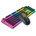 HXSJ L96 2.4G Wireless RGB Backlit Keyboard and Mouse Set 104 Pudding Key Caps + 4800DPI Mouse(Bl...