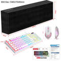 HXSJ L200+X100 Wired RGB Backlit Keyboard and Mouse Set 104 Pudding Key Caps + 3600DPI Mouse(White)