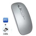 HXSJ M103 1600DPI Dual Mode 2.4GHz + Bluetooth 5.1 Wireless Rechargeable Mouse(Silver)