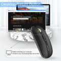 HXSJ M113 2400DPI Dual Mode 2.4GHz + Bluetooth 5.1 Wireless Mouse(Matte Black)