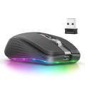 HXSJ M303 2400DPI Dual Mode 2.4GHz + Bluetooth 5.1 Wireless Mouse(Black)