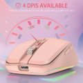 HXSJ M303 2400DPI Dual Mode 2.4GHz + Bluetooth 5.1 Wireless Mouse(Pink)
