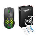 HXSJ S500 3600DPI Colorful Luminous Wired Mouse, Cable Length: 1.5m(Black)