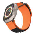 For Apple Watch Series 8 41mm AW Nylon Two-Section Watch Band(Orange)