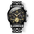 OLEVS 2859 Men Multifunctional Luminous Waterproof Quartz Watch(Black)