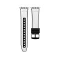 For Apple Watch SE 2022 44mm Hybrid Leather Silicone Watch Band(White)