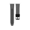 For Apple Watch Series 9 45mm Hybrid Leather Silicone Watch Band(Grey)