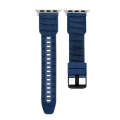 For Apple Watch 5 44mm Hybrid Braid Nylon Silicone Watch Band(Blue)
