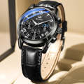 OLEVS 2871 Men Multifunctional Sports Chronograph Luminous Quartz Watch(Black)